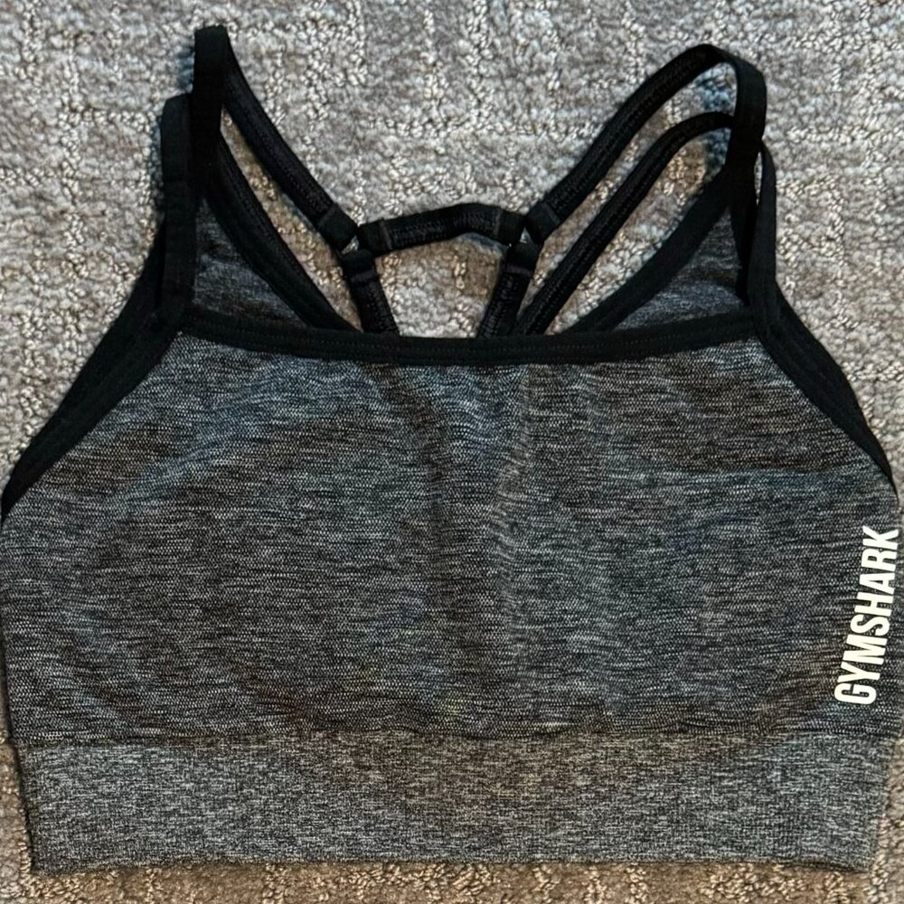Gymshark Adapt Marl Seamless Sports Bra Black XS